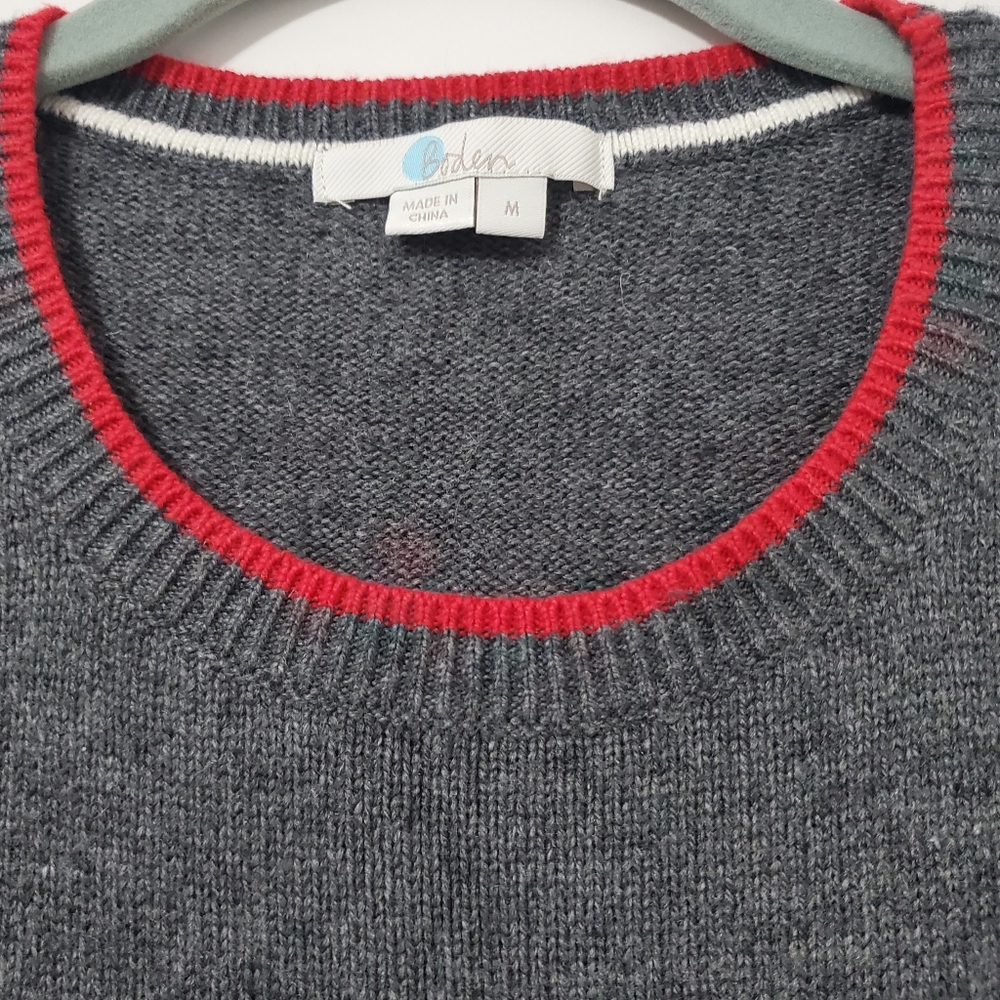 Boden Llama Holiday Sweater Gray Women Medium - Picture 5 of 9